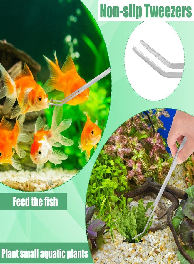 Liveek Aquarium Aquascape Tools Kit, 4 in 1 Anti-Rust Aquatic Plant Aquascaping Tool Stainless Steel Black Tweezers Scissors Spatula for Aquarium Tank Clean Fish Tank Aquascape Accessories Set - Image 5